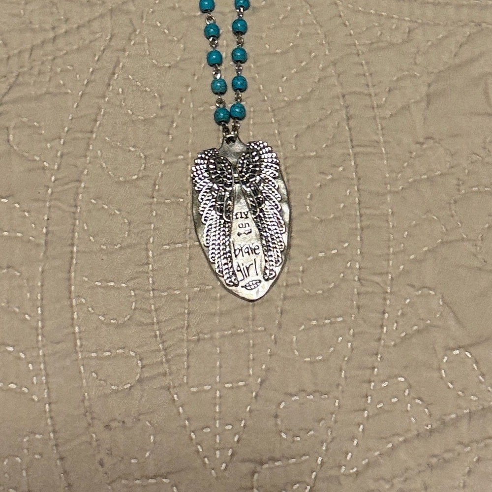 Plunder Silver Necklace with Blue Accents